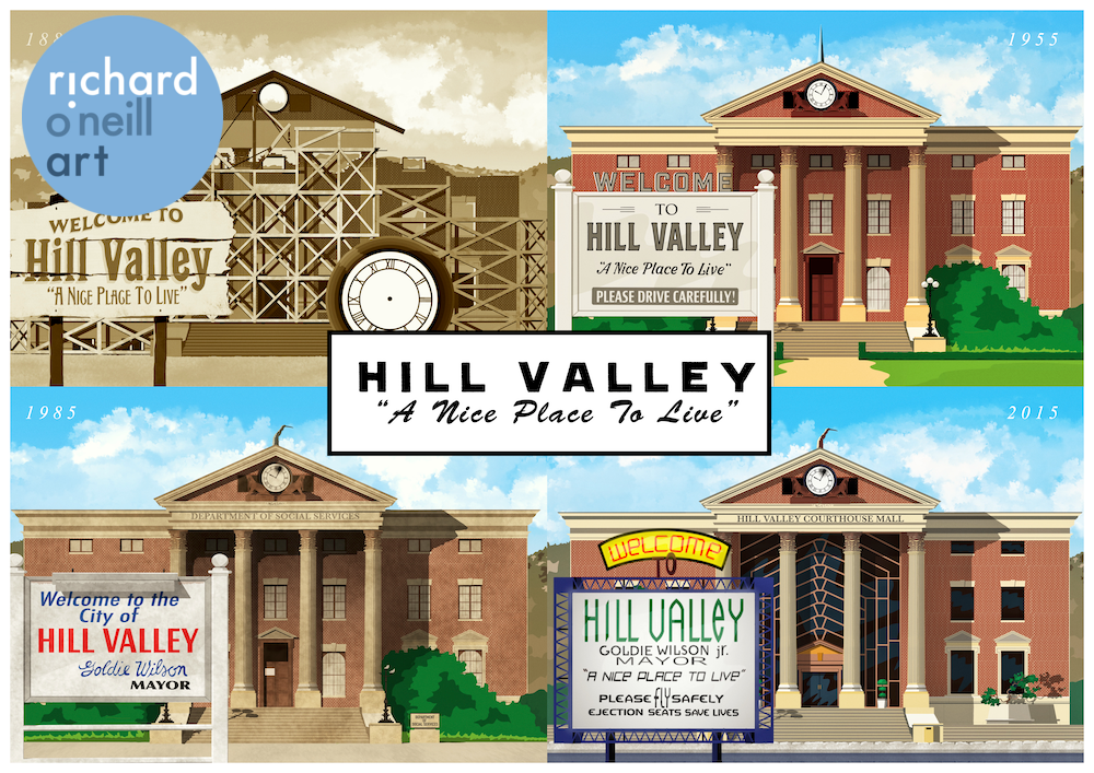 Hill Valley "A Nice Place To Live" Art Print Richard O'Neill Art Shop