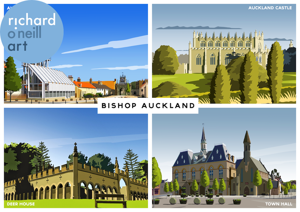 Bishop Auckland (Montage) Art Print