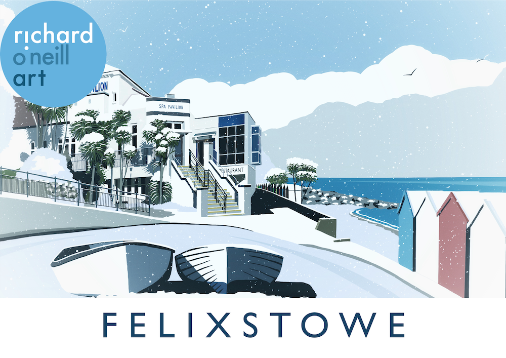 Felixstowe (Snow) Art Print