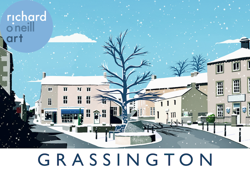 Grassington (Snow) Art Print