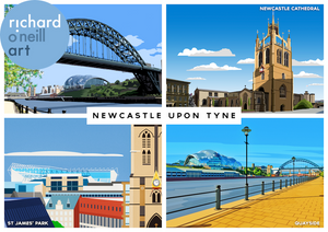 Newcastle upon Tyne (Montage) Art Print