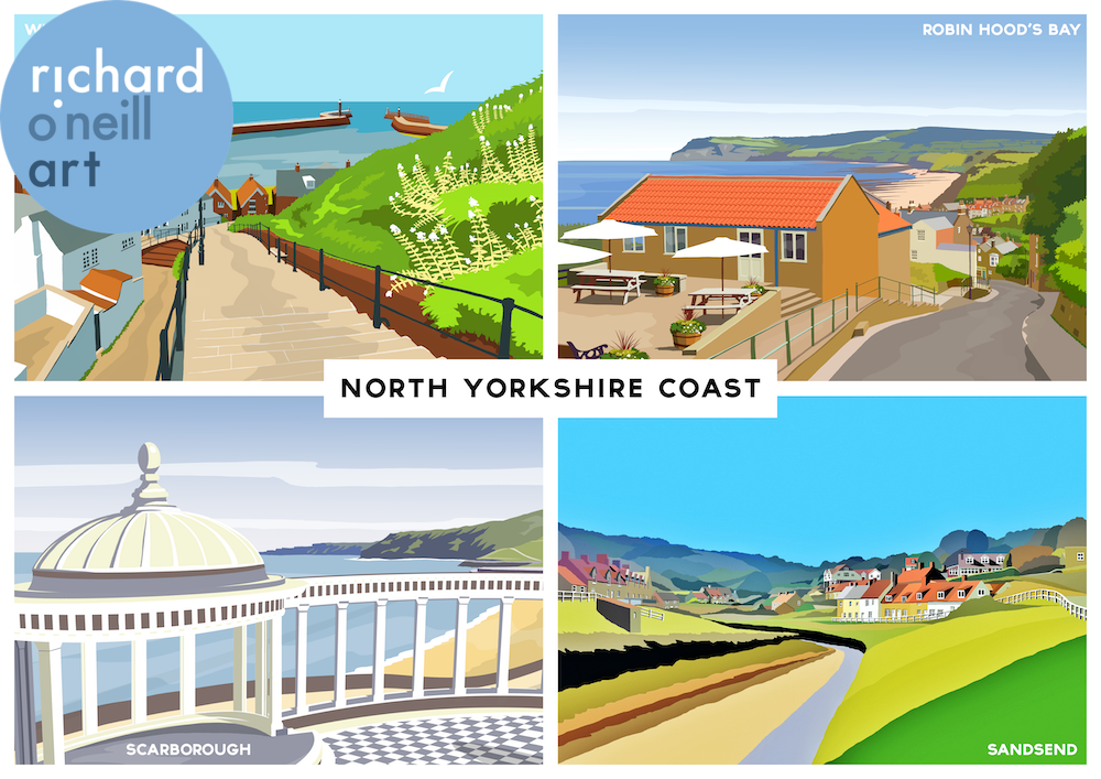 North Yorkshire Coast (Montage) Art Print
