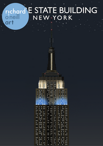 Empire State Building, New York (Night) Art Print