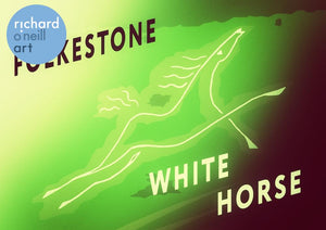 Folkestone White Horse Art Print