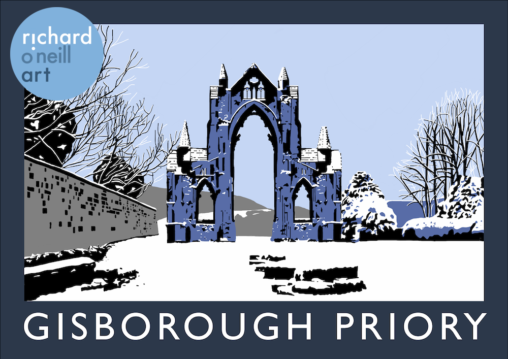 Gisborough Priory (Snow) Art Print