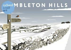 Hambleton Hills Art Print (Snow)
