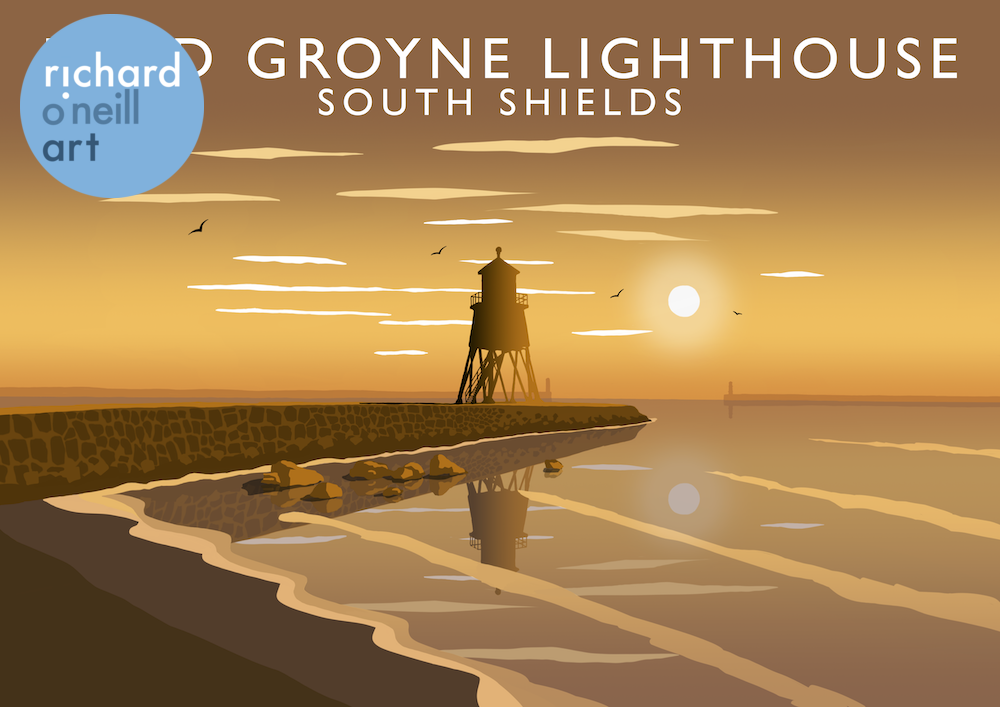 Herd Groyne Lighthouse Art Print