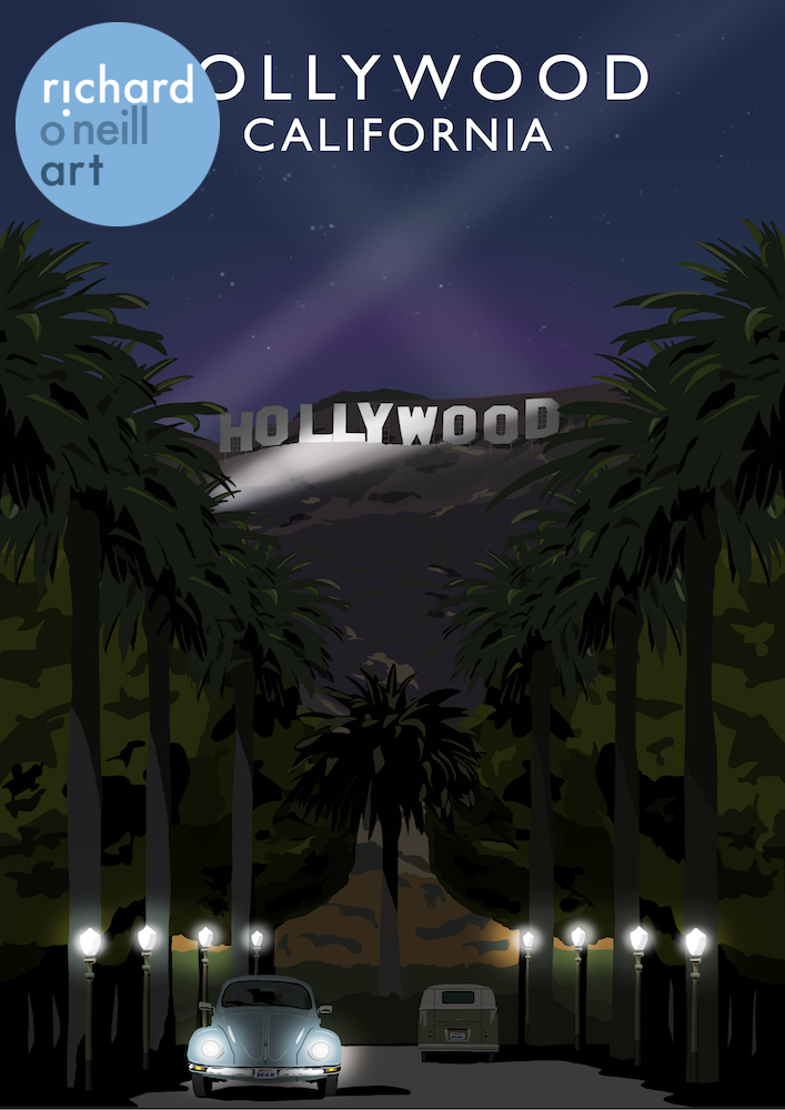 Hollywood Art Print (Night)