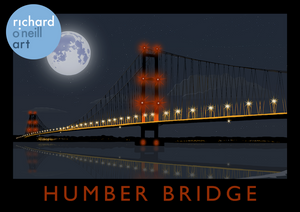 Humber Bridge Art Print (Night)