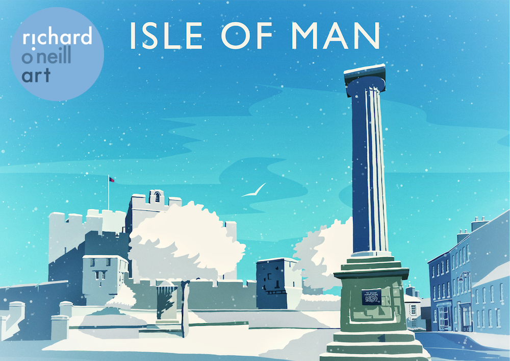 Isle of Man (Snow) Art Print