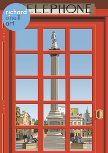 London Telephone Box (Nelson's Column) Art Print
