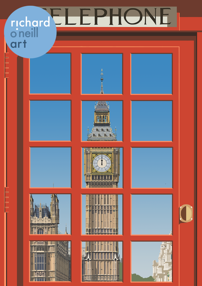London Telephone Box (Big Ben) Art Print