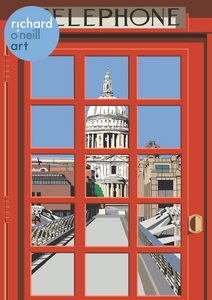 London Telephone Box (St Paul's Cathedral) Art Print