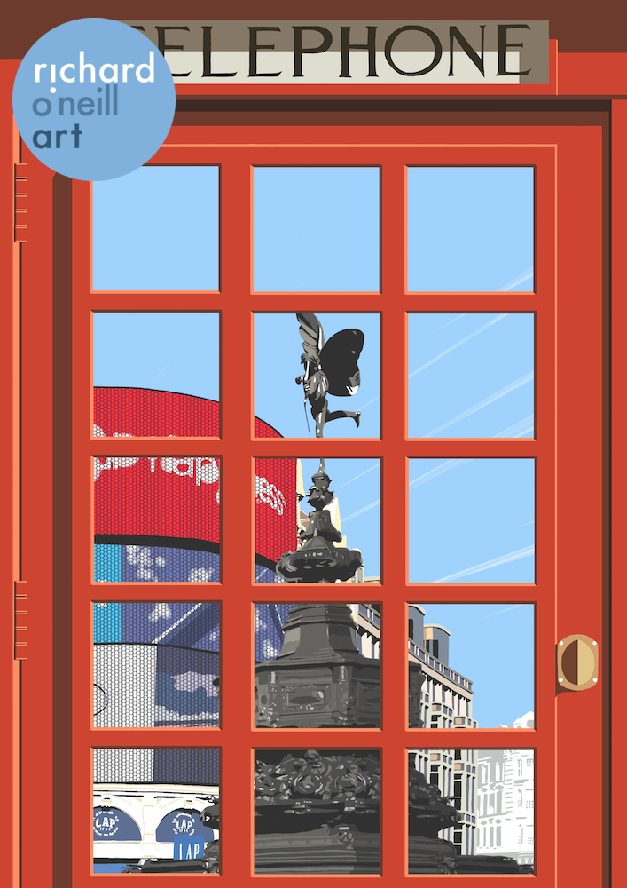 London Telephone Box (Piccadilly Circus) Art Print