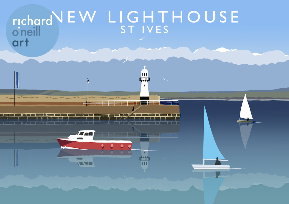 New Lighthouse, St Ives Art Print