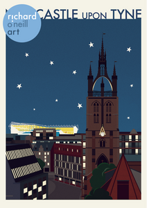 Newcastle upon Tyne (Night) Art Print