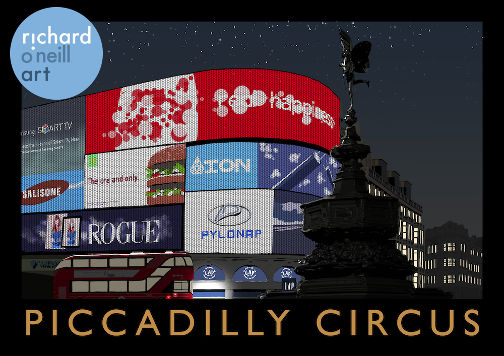 Piccadilly Circus (Night) Art Print