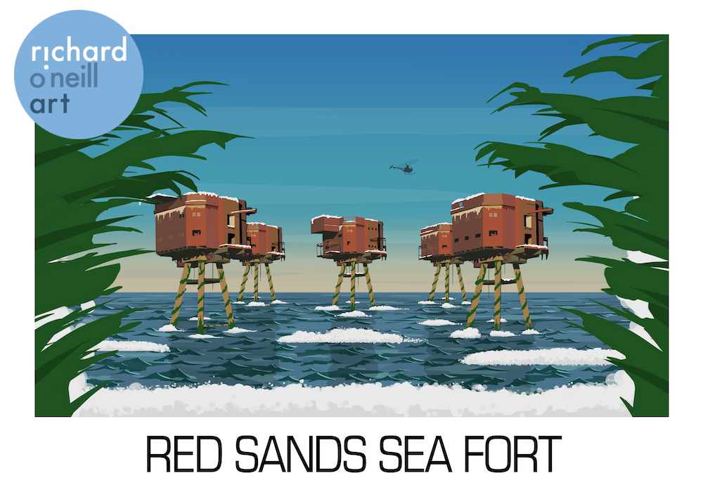 Red Sands Sea Fort Art Print