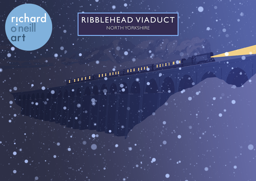 Ribblehead Viaduct Art Print (Night)