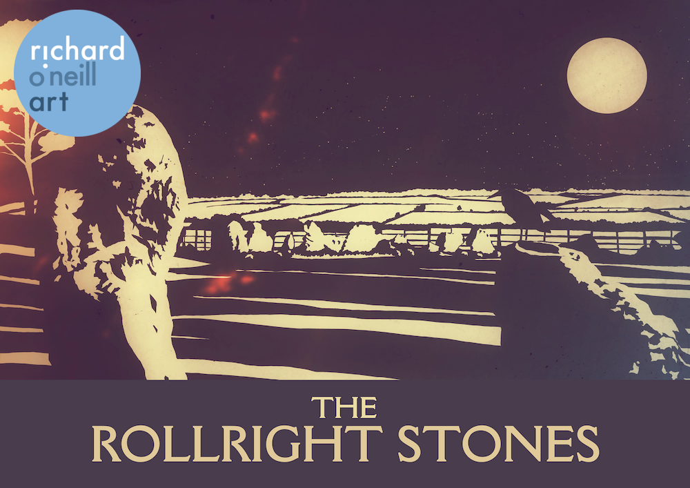 Rollright Stones Art Print (Night)