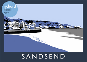 Sandsend (Snow) Art Print