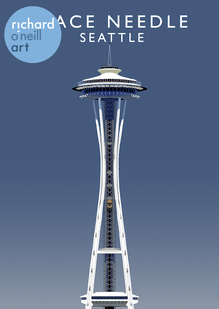Space Needle, Seattle Art Print Richard O'Neill Art Shop
