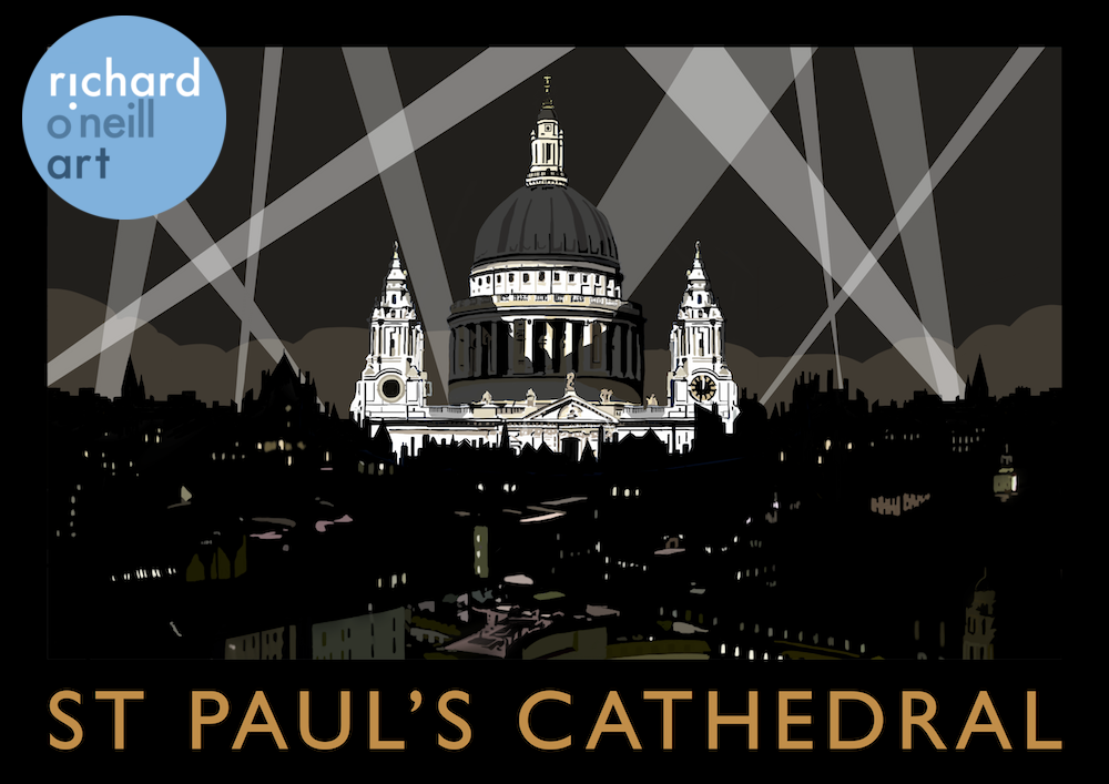 Searchlights at St Paul's Cathedral Art Print