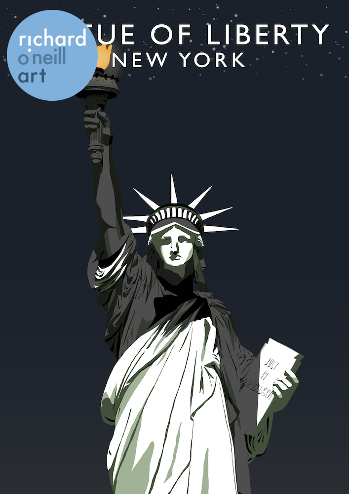 Statue of Liberty, New York Art Print (Night)