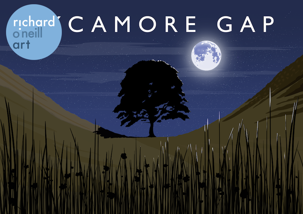 Sycamore Gap (Night) Art Print