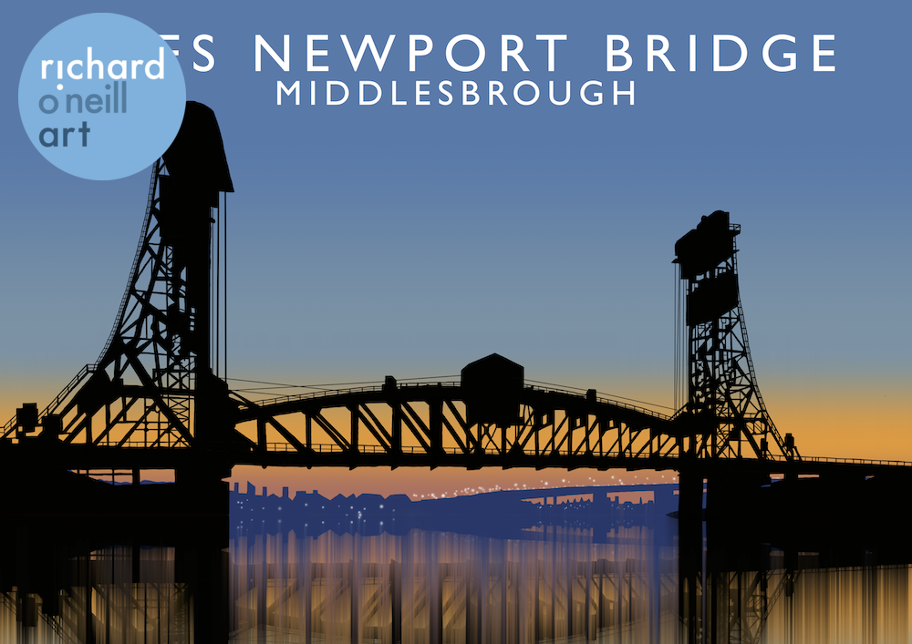 Tees Newport Bridge (Dusk) Art Print