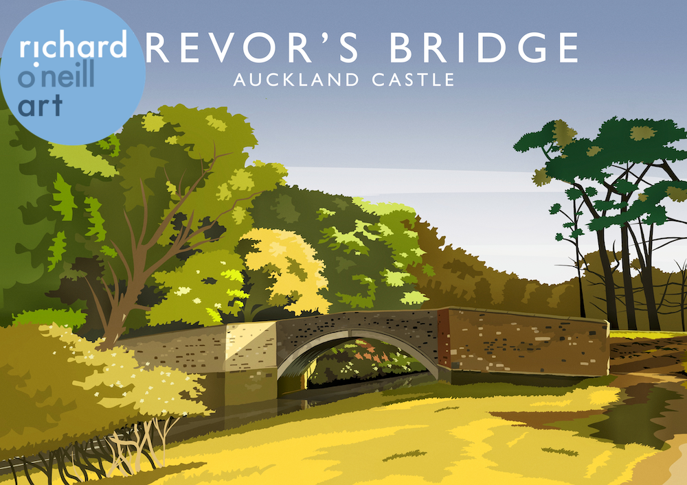 Trevor's Bridge, Auckland Castle Art Print