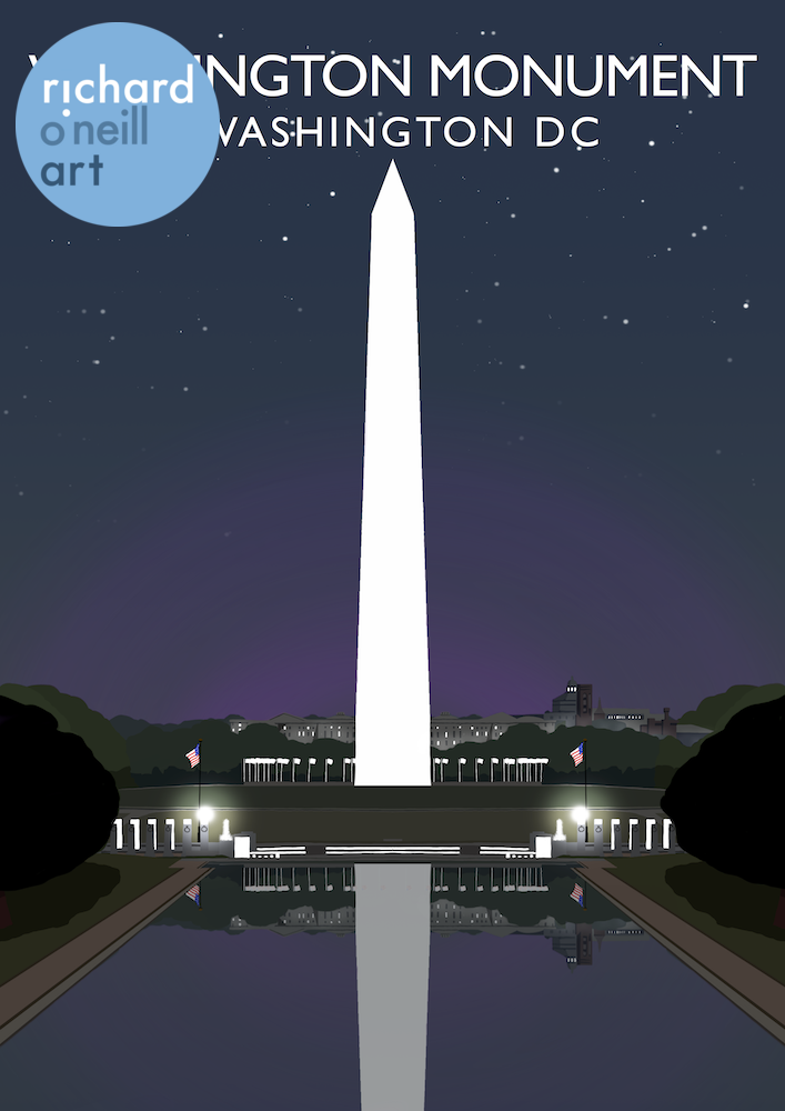 Washington Monument, Washington DC (Night) Art Print