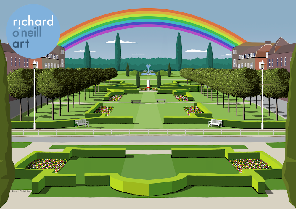 Welwyn Garden City (Rainbow) Art Print