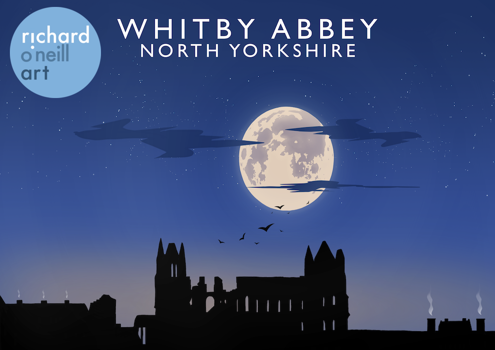 Whitby Abbey (Night) Art Print