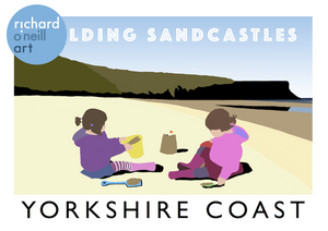 Yorkshire Coast - Building Sandcastles Art Print