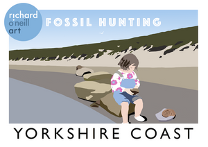 Yorkshire Coast - Fossil Hunting Art Print