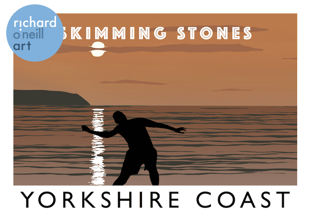 Yorkshire Coast - Skimming Stones Art Print