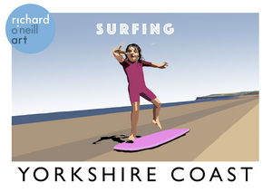 Yorkshire Coast - Surfing Art Print