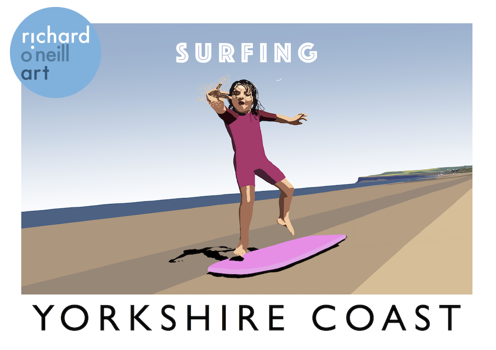 Yorkshire Coast - Surfing Art Print